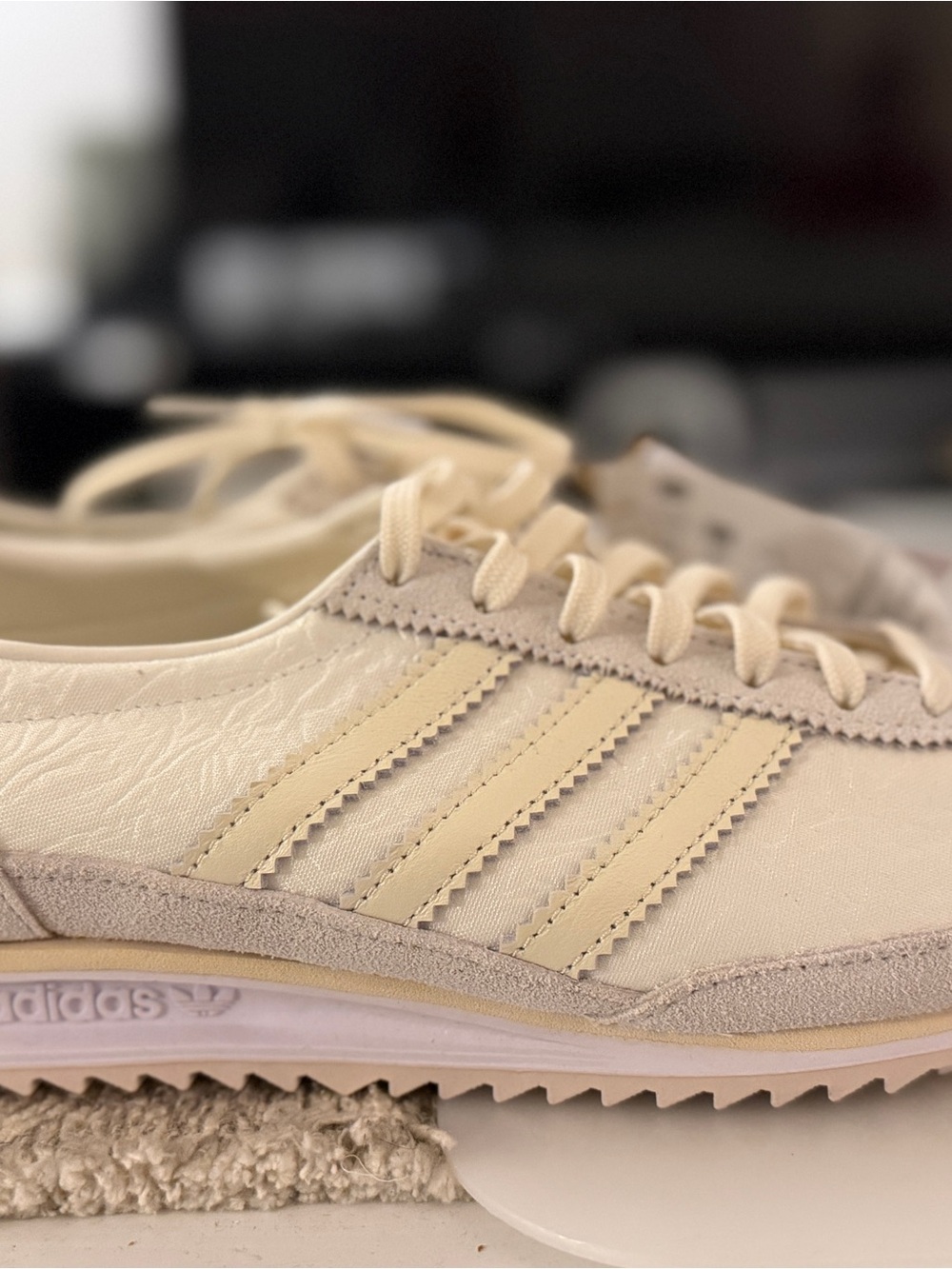 adidas SL72 Women's Neutral White Lace Sneakers